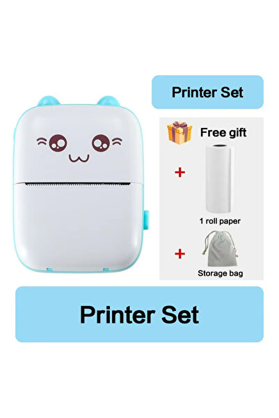 Choice3 Blue Printer Set 58MM Mini Portable Thermal Printer Wireless Bluetoot...