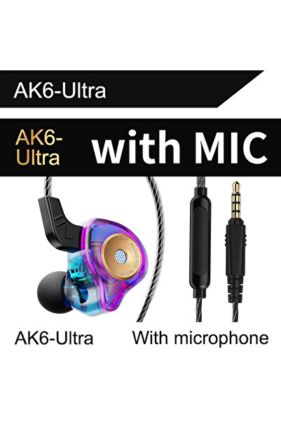 choice2 Purple QKZ AK6-Ultra Wired Earphones 3.5mm AUX In-Ear Headset With MI...