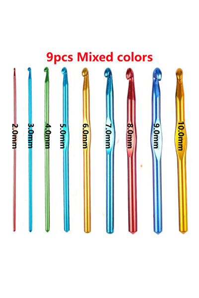 Choice1 9pcs Mixed colors Multiple SizesRandom Colors Needle Knitting Set Crh...