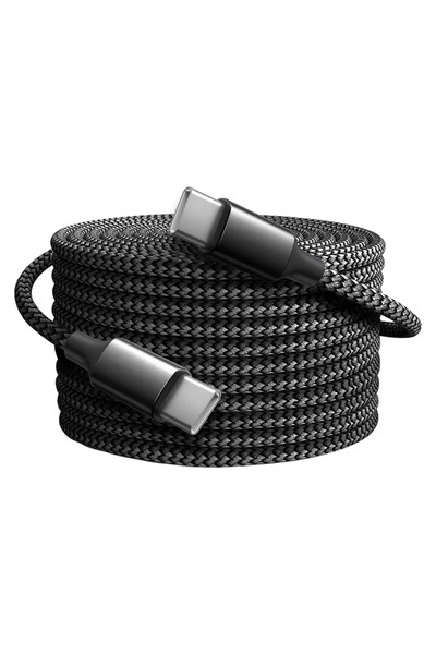 choice2 كابل رمادي من النوع C إلى النوع C بطول 2 متر، يدعم الشحن السريع 60 وا...