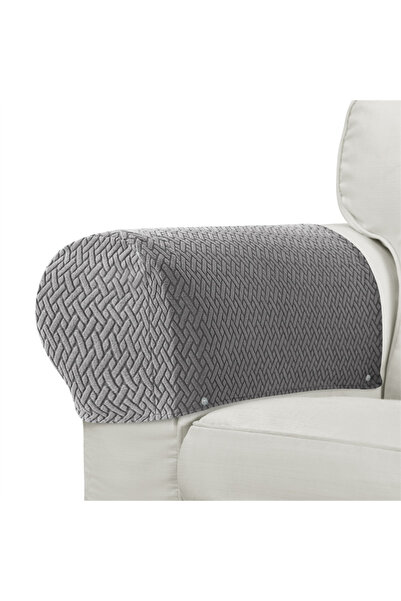Choice3 2PC Grey Arm Cover 2pcs/set Dustproof Sofa Armchair Covers Washable R...