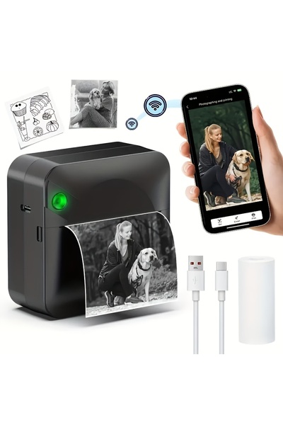 Choice3 Black 2.2mm Ink-free sticker printer mini thermal paper printer wirel...