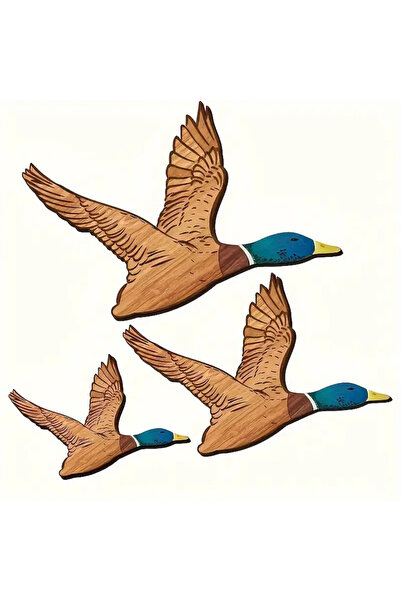 Choice Kj005z5 3 قطع: لوحة جدارية خشبية على شكل بطة خضراء أنيقة ومبتكرة لتزيي...