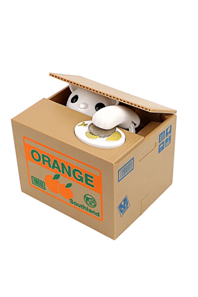 Choice حصالة نقود إلكترونية إبداعية بيضاء على شكل قطة تأكل النقود، ألعاب لطيف...