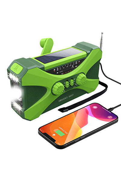 Choice1 Green Multifunctional 10000mAh Solar Crank Radio AM/FM/NOAA Weather A...