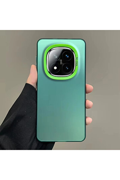 Choice17 جراب Redmi Note 14 Pro 5G أخضر معدني بتصميم ليزر أورورا غير لامع لها...