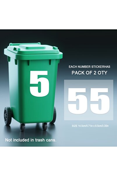 Choice3 14.5x8.5CM-each WN121--Number5 2pcs/sheet White Number Stickers Trash...