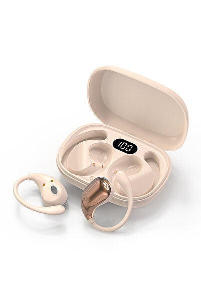 Choice سماعات أذن بلوتوث WHITE OWS، شاشة LED، تحكم باللمس، سماعات رياضية لاسل...