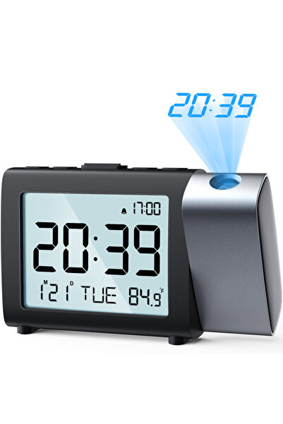 Choice black 180° Rotation Digital Projection Alarm Clk Night Mode 4-Level Di...