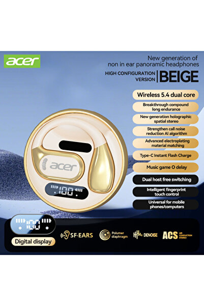 Choice سماعات أذن لاسلكية بيج من آيسر 510 بتصميم خطاف للأذن، سماعات بلوتوث، م...