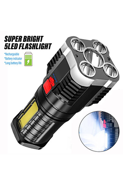 Choice USB rechargeable black WHITE 5LED High Power Led Flashlights Rechargea...