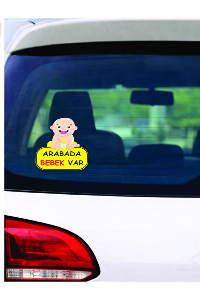 ARABADA BEBEK VAR ARABA STİCKER İ 20 X 15