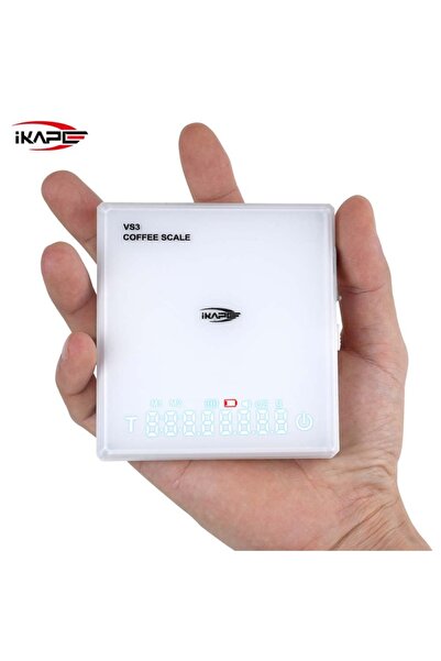 Choice1 Plastic White IKAPE Rechargeable Mini Coffee Scale with Timer Portabl...