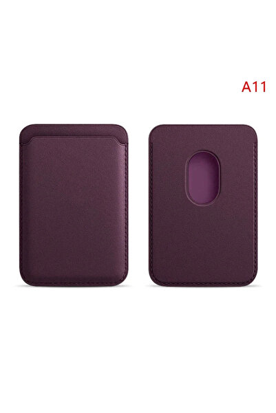 Choice3 محفظة جلد بنفسجية داكنة لملحقات ماج سيف، محفظة جلد مغناطيسية لهواتف آ...