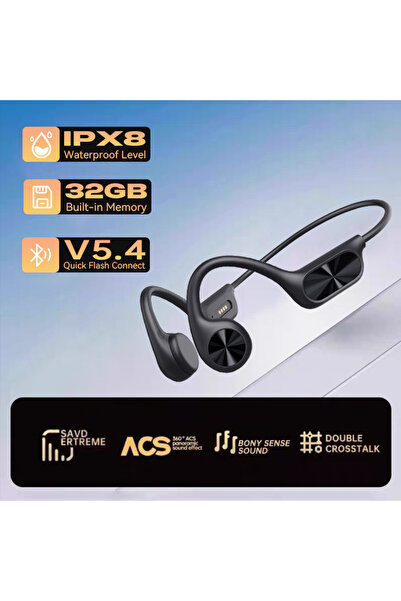 Choice4 سماعات رأس لاسلكية للسباحة X7Pro سوداء جديدة بتقنية التوصيل العظمي ال...