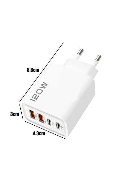 Choice1 EU Charger 120W Total Fast Charging Quick Charger PD USB Type-C Wall ...