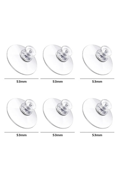 Choice 6Pcs Diameter 53mm Suction Cup Plastic Pads, Clear PVC Sucker Pads, St...