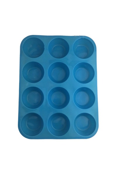 Choice قالب سيليكون دائري أزرق اللون، 12 فتحة، لصنع الكب كيك، والصابون، والشو...