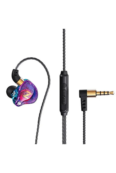 Choice سماعات أذن بأسلاك ديناميكية من QKZ ZEN باللون الأرجواني، صوت عالي الدق...