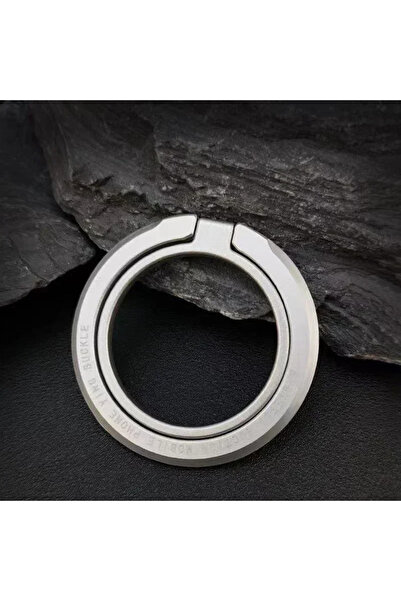 Choice حامل هاتف حلقي مغناطيسي فضي، سلسلة حامل مكتبي من سبيكة معدنية، مشبك تث...