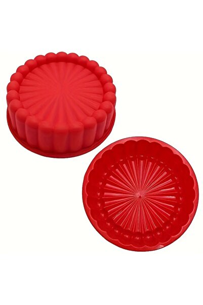 choice2 قالب كيك دائري أحمر غير لاصق من السيليكون، قالب كيك دائري قابل للطي 1...