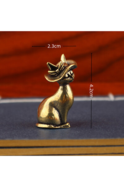 Choice تمثال قطة برونزي عتيق قطعة واحدة - تمثال أميرة أنيق من النحاس الأصفر ل...