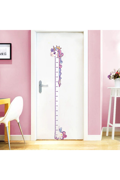 Choice1 Unicorn Cute Cartoon Height Sticker Unicorn Dinosaur Giraffe Wall Hei...