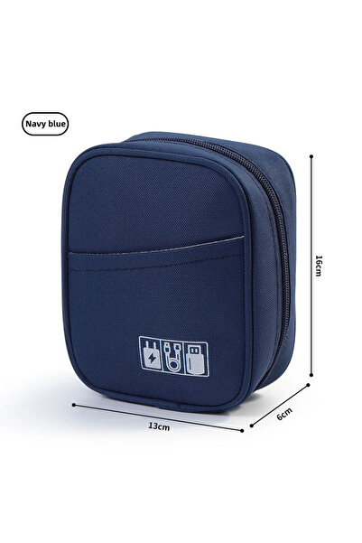 Choice3 Navy blue New Portable Data Cable Organizer Bag Water-proof USB Power...