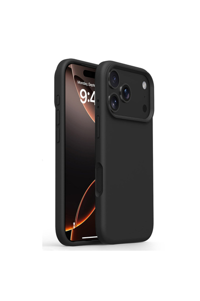 Choice جراب سيليكون سائل أسود لهاتف آيفون 17 برو ماكس، مناسب لهاتف آيفون 17 برو.