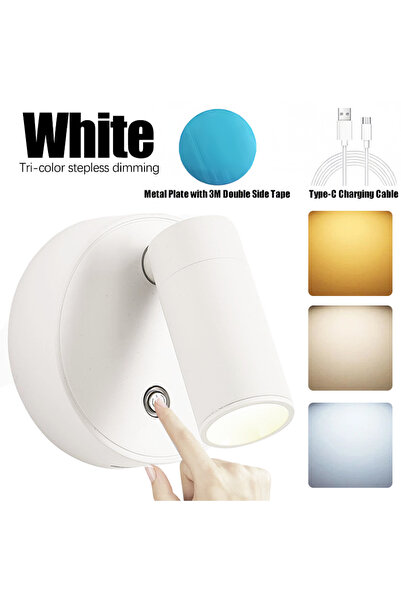 Choice WHITE LED Magnetic Wall Lamp, USB Rechargeable, Touch Switch, Adjustab...