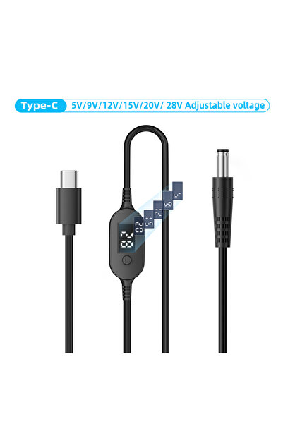 choice2 140W-TYX-PVC-X 140W USB C to 55 * 25 DC Power Cable Adjustable Voltag...