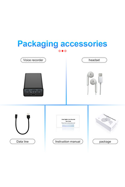 Choice1 مسجل صوت صغير يعمل بالصوت، أسود اللون، سعة 64 جيجابايت، يعمل لمدة 900...