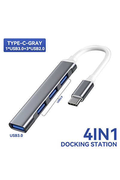 Choice5 موزع USB 3.0 رمادي اللون بأربعة منافذ، موزع USB 2.0، موزع USB-C، موزع...