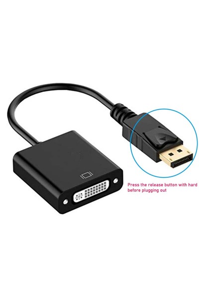 Choice محول كابل DisplayPort إلى DVI أسود اللون مزود بمشبك، محول فيديو Displa...