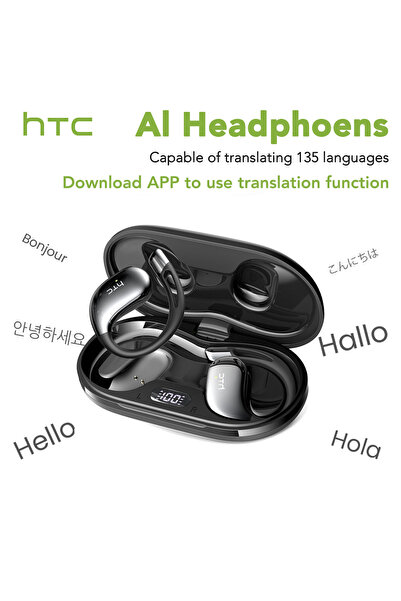 Choice سماعات أذن لاسلكية سوداء بتقنية الذكاء الاصطناعي (HTC NE57) بتقنية بلو...