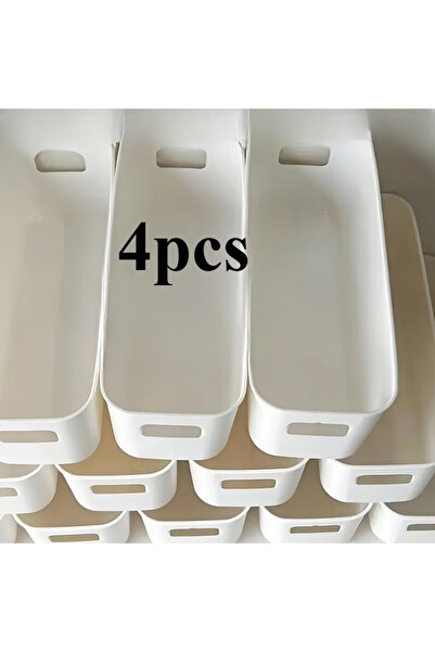 Choice WHITE 4pcs White Plastic Storage Boxes - Suitable for Drawer, Shelf, W...
