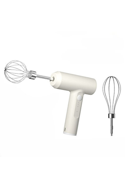 Choice خلاط يدوي كهربائي لاسلكي محمول أبيض اللون بثلاث سرعات، مضرب بيض لعجين ...