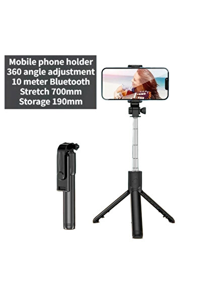 Choice7 حامل ثلاثي القوائم لاسلكي أسود اللون مع إضاءة وجهاز تحكم عن بعد بتقني...