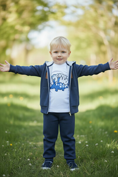 minikiss طقم ولادي من 3 قطع من قماش الوافل الحلو بقلنسوة مصنوع من القطن بنسبة...