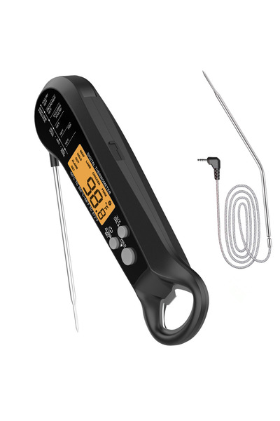 Choice1 مقياس حرارة رقمي احترافي أسود للحوم، مقاوم للماء بمعيار IPX6، مقياس ح...