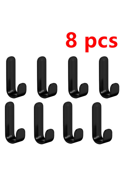 Choice6 خطافات جدارية لاصقة شديدة التحمل، سوداء اللون، 8 قطع، لا تحتاج إلى حف...