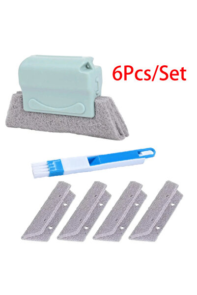 Choice5 مجموعة أدوات تنظيف مسارات النوافذ (6 قطع) - فرشاة تنظيف أخاديد النواف...