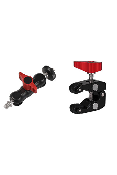Choice one Set Aluminum Alloy Clamp With Double Ball Head Magic Arm Clamp 1/4...