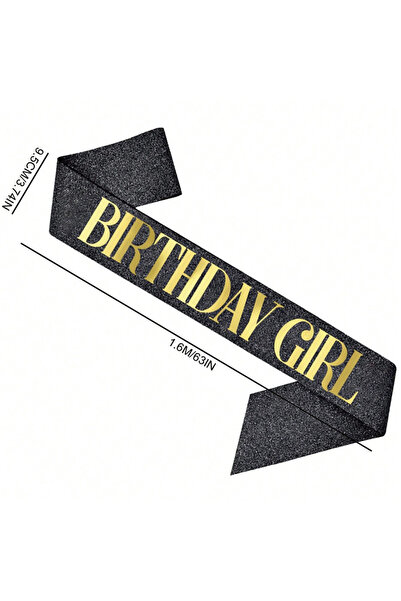 Choice8 black 1Pc Colorful Birthday Sash For Women Glitter Birthday Sash For ...