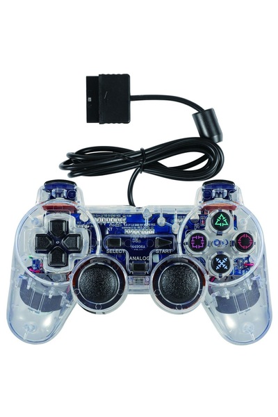 choice2 Transparent White Transparent Color Wired Controller For PS2 /PS1 Col...