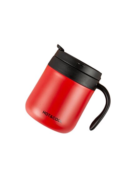 Choice1 500ml Red Simple Solid-color Coffee Cup Stainless Steel Insulated Cup...