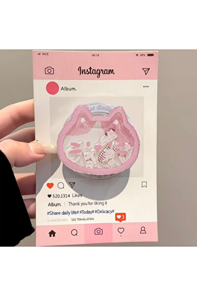Choice حامل هاتف XDM INS بتصميم قطة كرتونية لطيفة، متوافق مع Griptok و Magsaf...