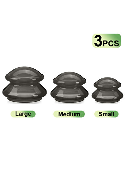 Choice3 3PCS Black Grippopso 3/6 Pcs Cupping Kit for Massage Therapy 3 Sizes ...