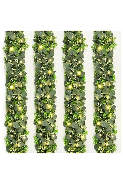 Choice1 Led 180CM Artificial Eucalyptus Leaves Green Garland Fake Plant Sprin...