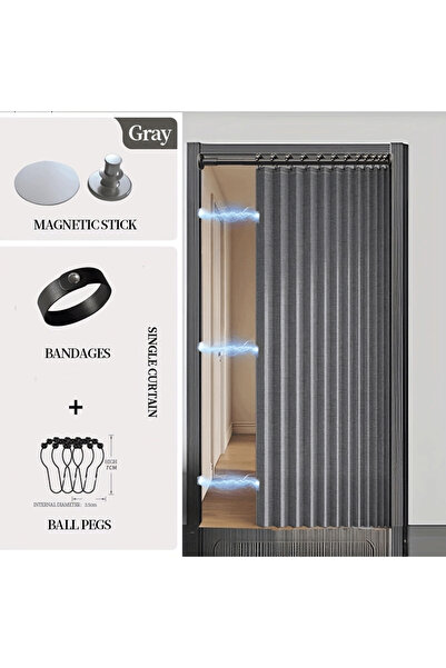 Choice ستارة باب عصرية قابلة للطي باللون الرمادي الداكن، مقاس 150 سم عرضًا - ...